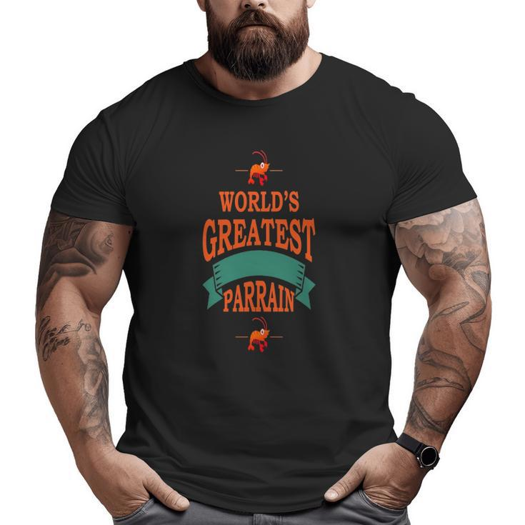 Mens World's Greatest Parrain [No 2] Big and Tall Men T-shirt